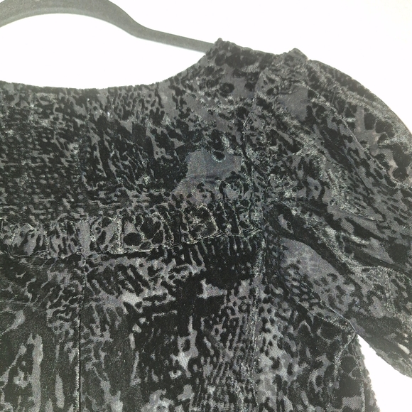 NWT Dear John Verona Spotted Velvet Sheer Top Size S Black Short Sleeve - Picture 8 of 13
